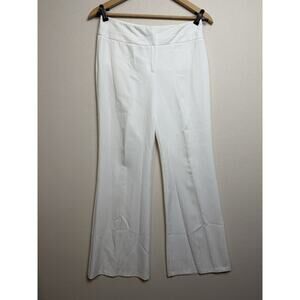 IZ Byer California Women's Ivory Pants Sz 9 Wide Leg Flat Front Career Office
